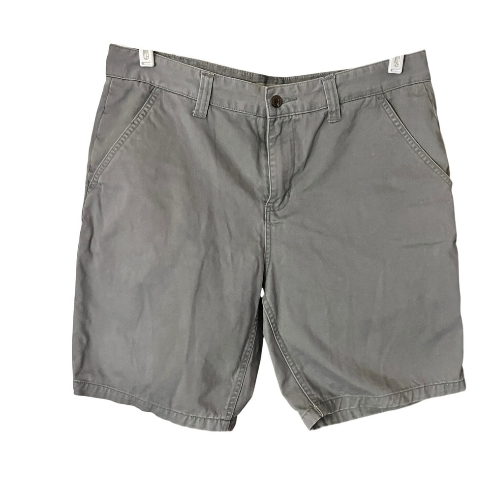Charles and a Half Mens Gray Flat Front Chino Shorts Size 34